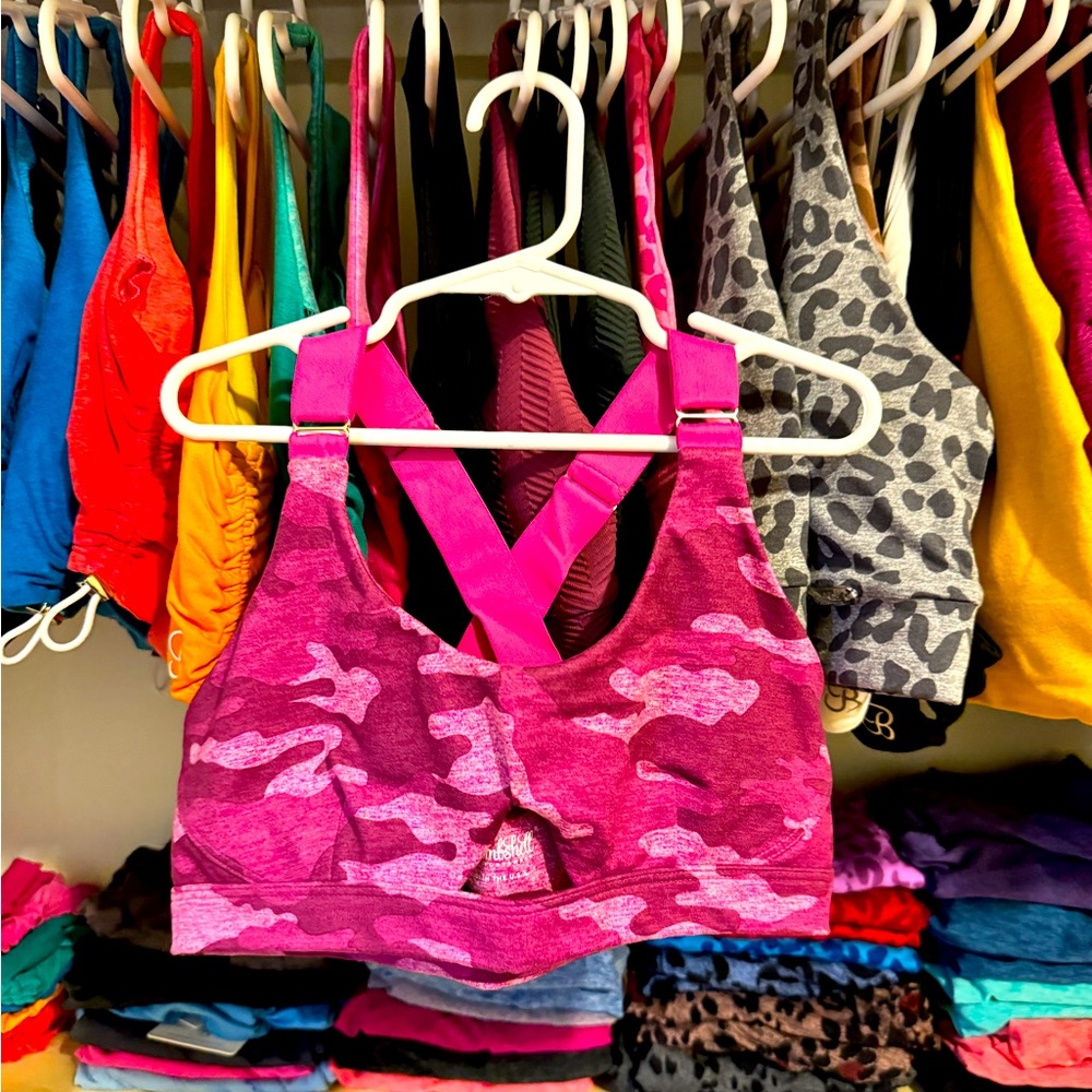 Bombshell Sportswear Pink Camo Sports Bra